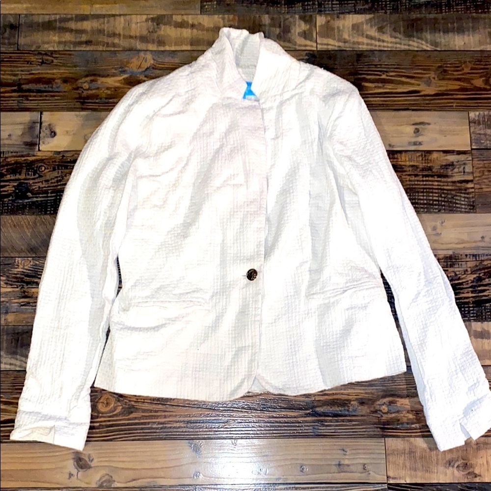 Draper James White textured Blazer size large